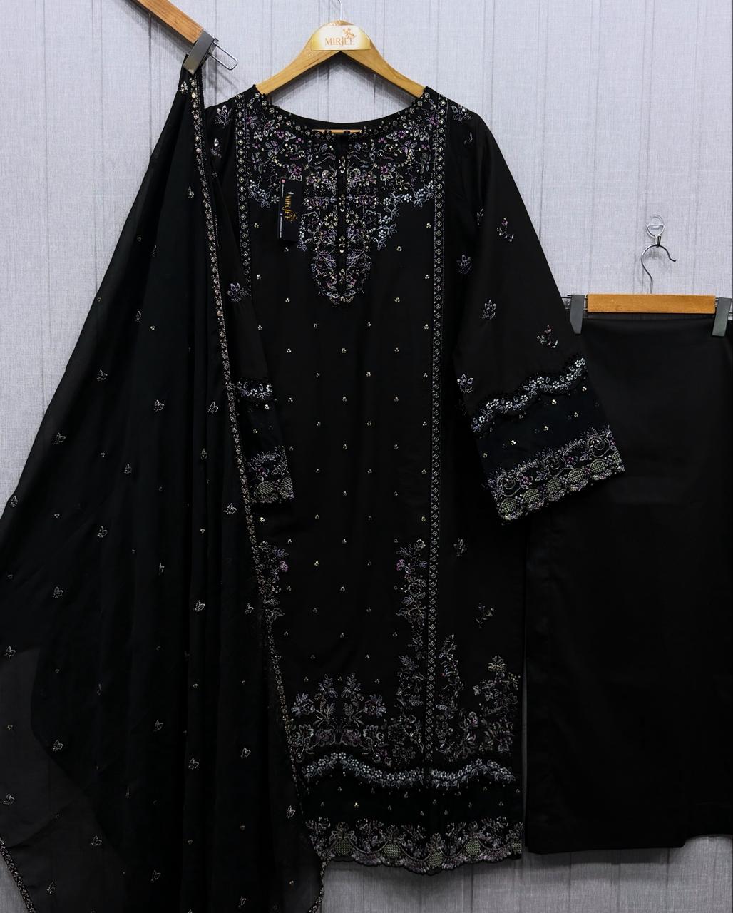 Luxury Embroidered Plazo Style 3Pc Suit