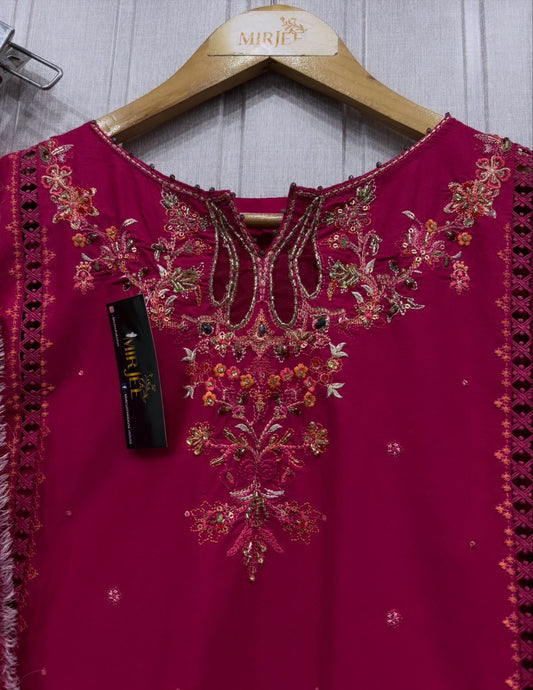 Luxury Embroidered Plazo Style 3pc Suit