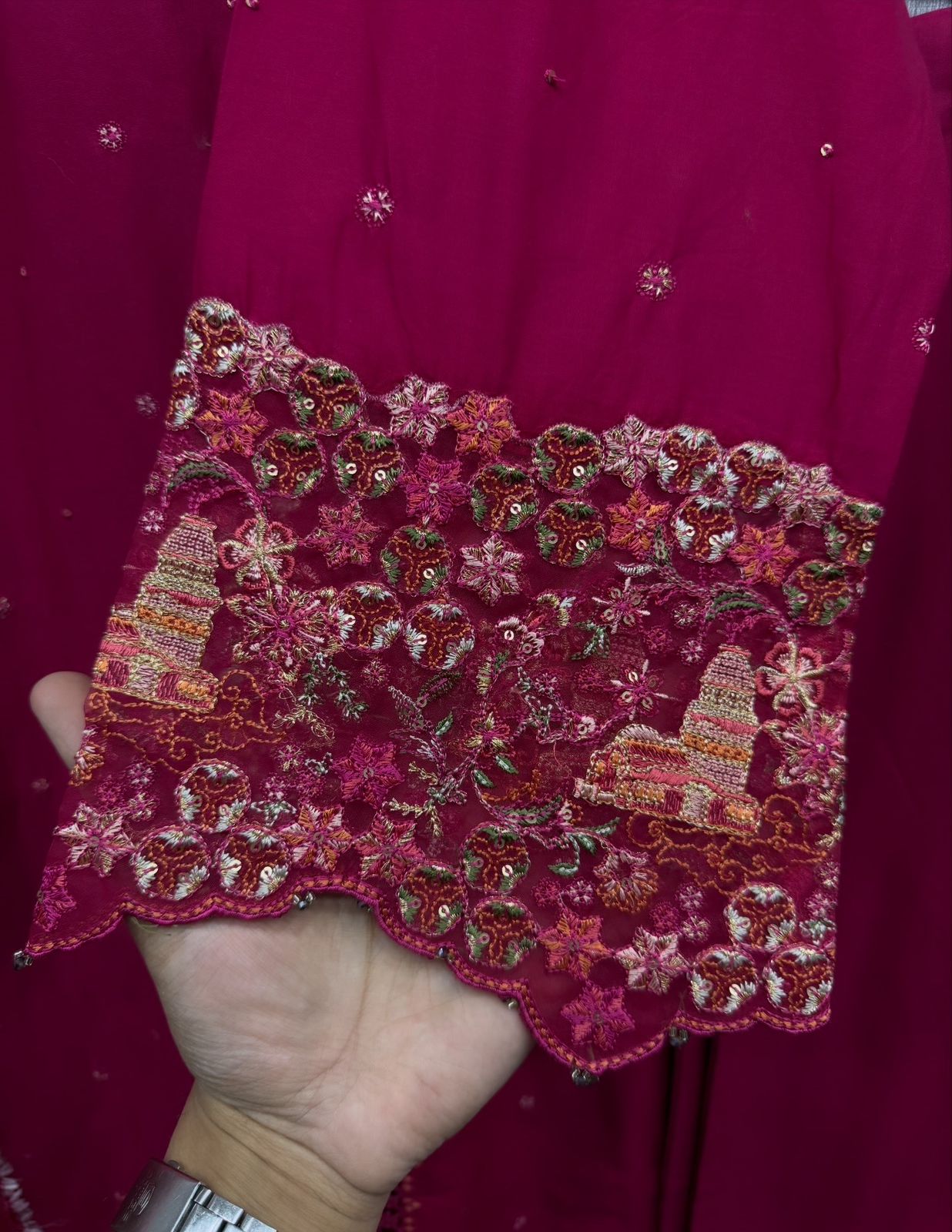 Luxury Embroidered Plazo Style 3pc Suit