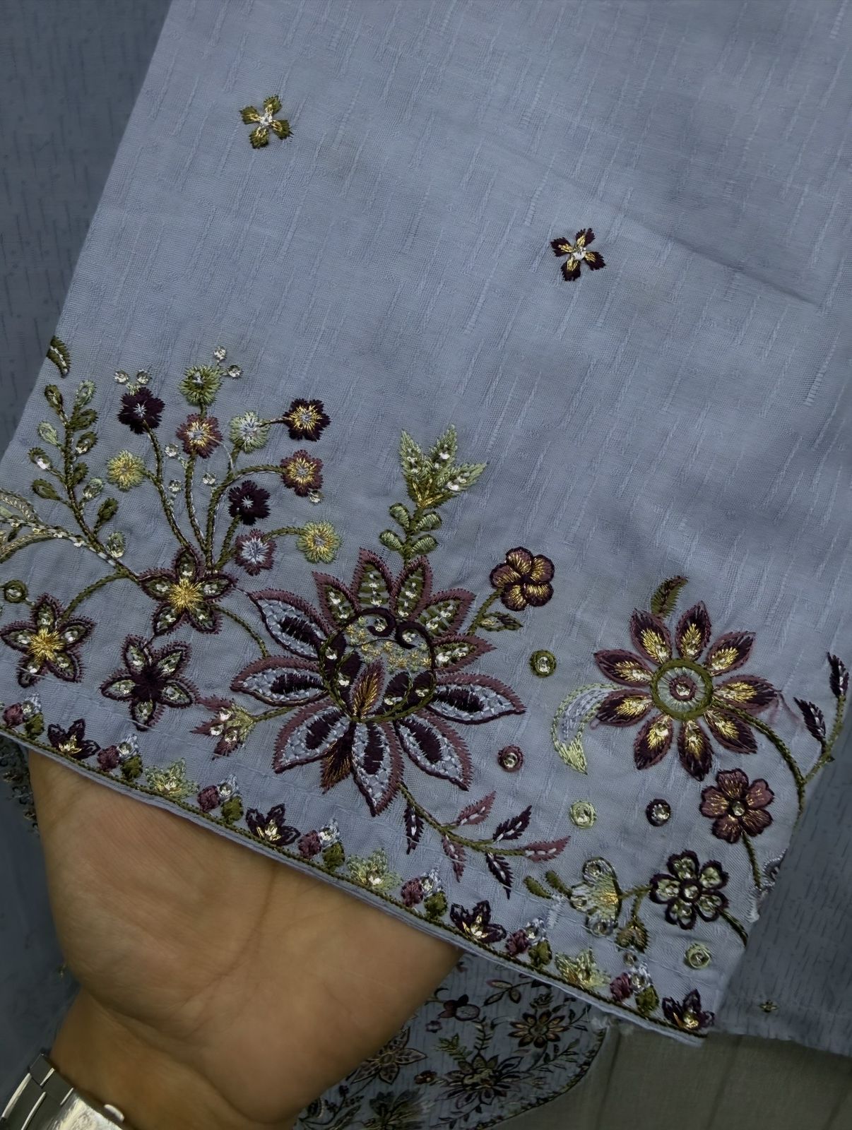 Jacquard Lawn Plazo Style 3pc Suit