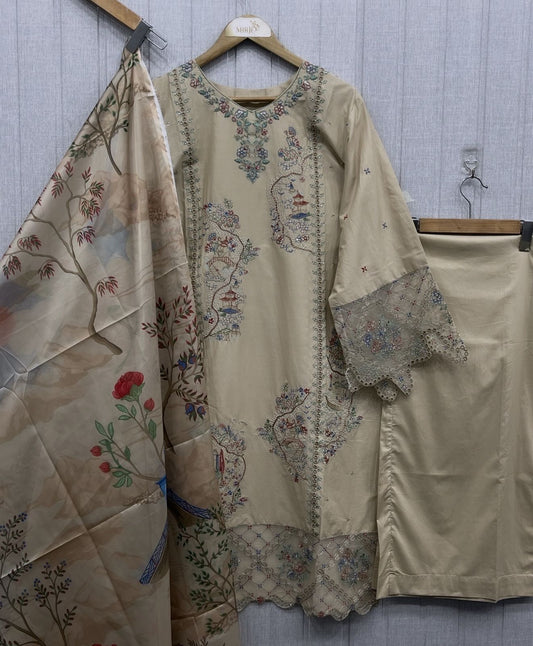 Luxury Embroidered Plazo Style 3Pc Suit