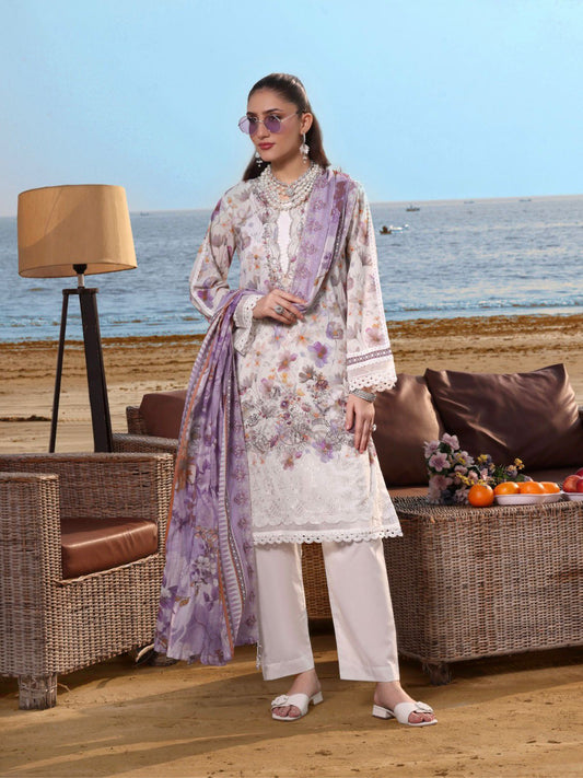 Embroidered Lawn 3Pc Suit