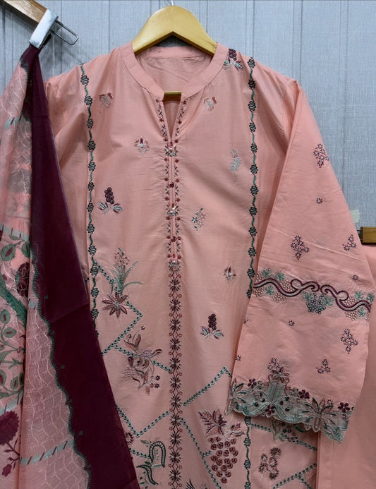 Luxury Embroidered Plazo Style 3Pc Suit