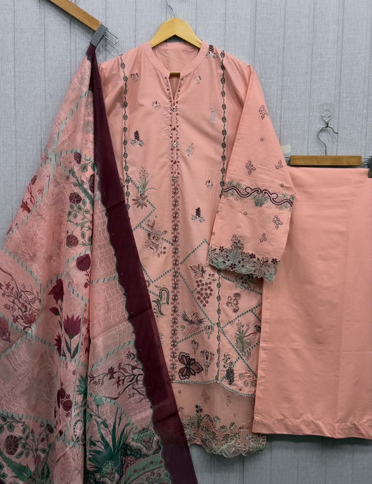 Luxury Embroidered Plazo Style 3Pc Suit