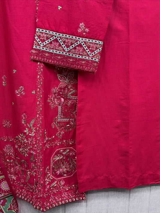 Luxury Embroidered Plazo Style 3Pc Suit