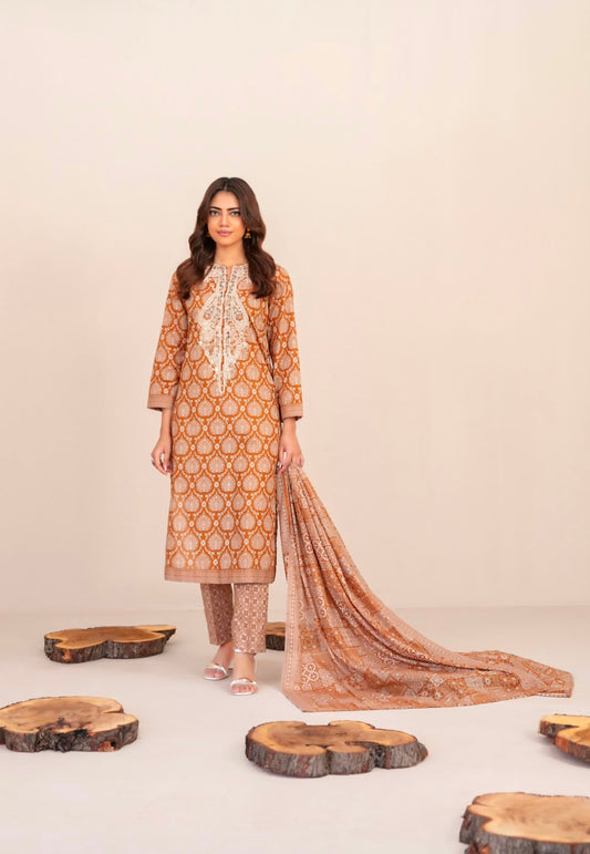 Embroidered Lawn 3pc Suit