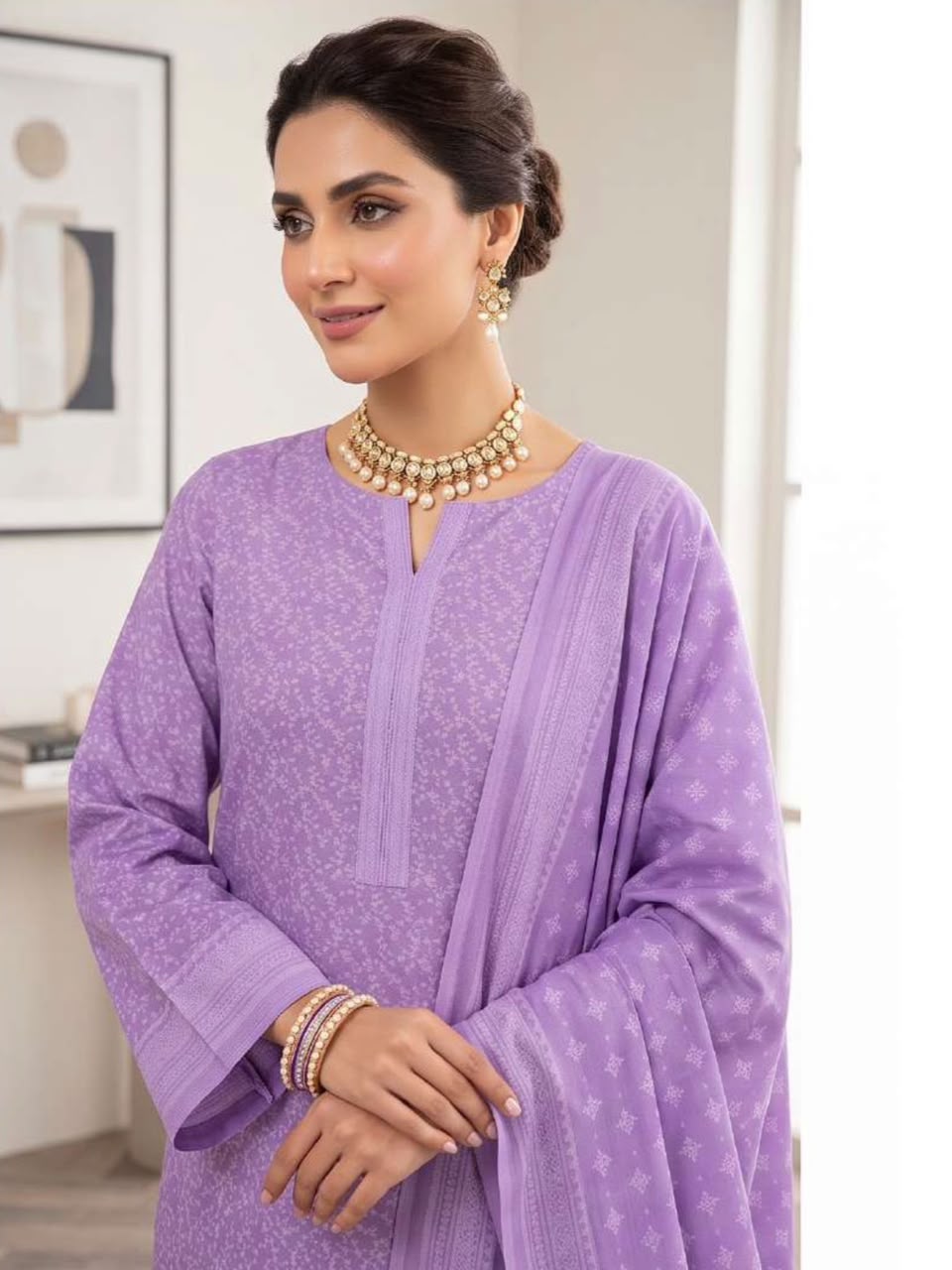 Printed Wool 3pc Suit