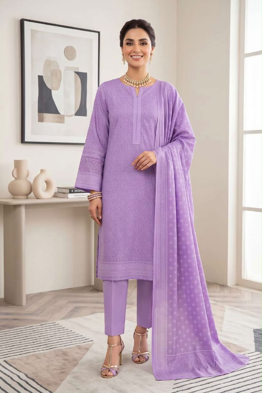 Printed Wool 3pc Suit