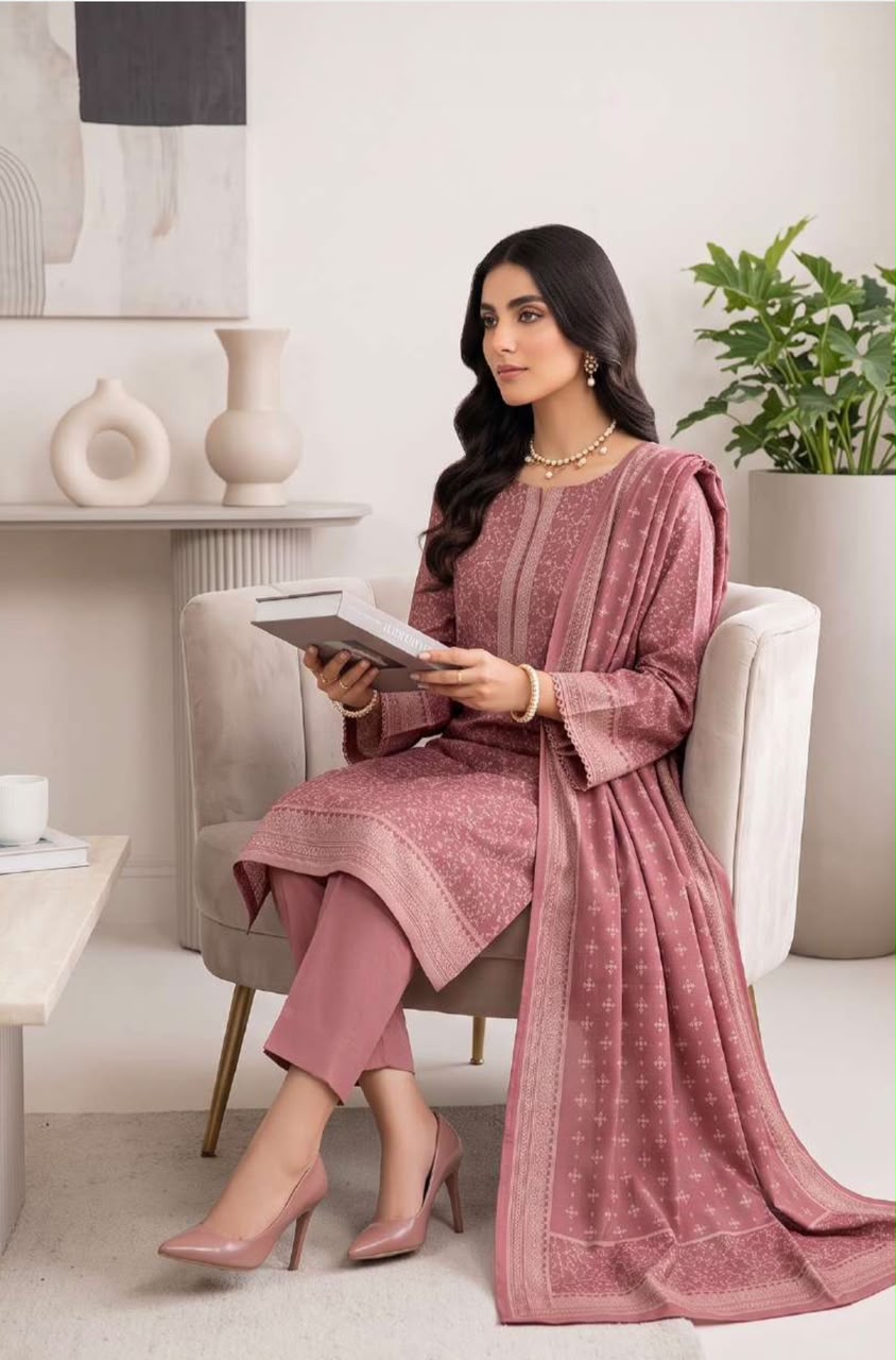 Printed Wool 3pc Suit