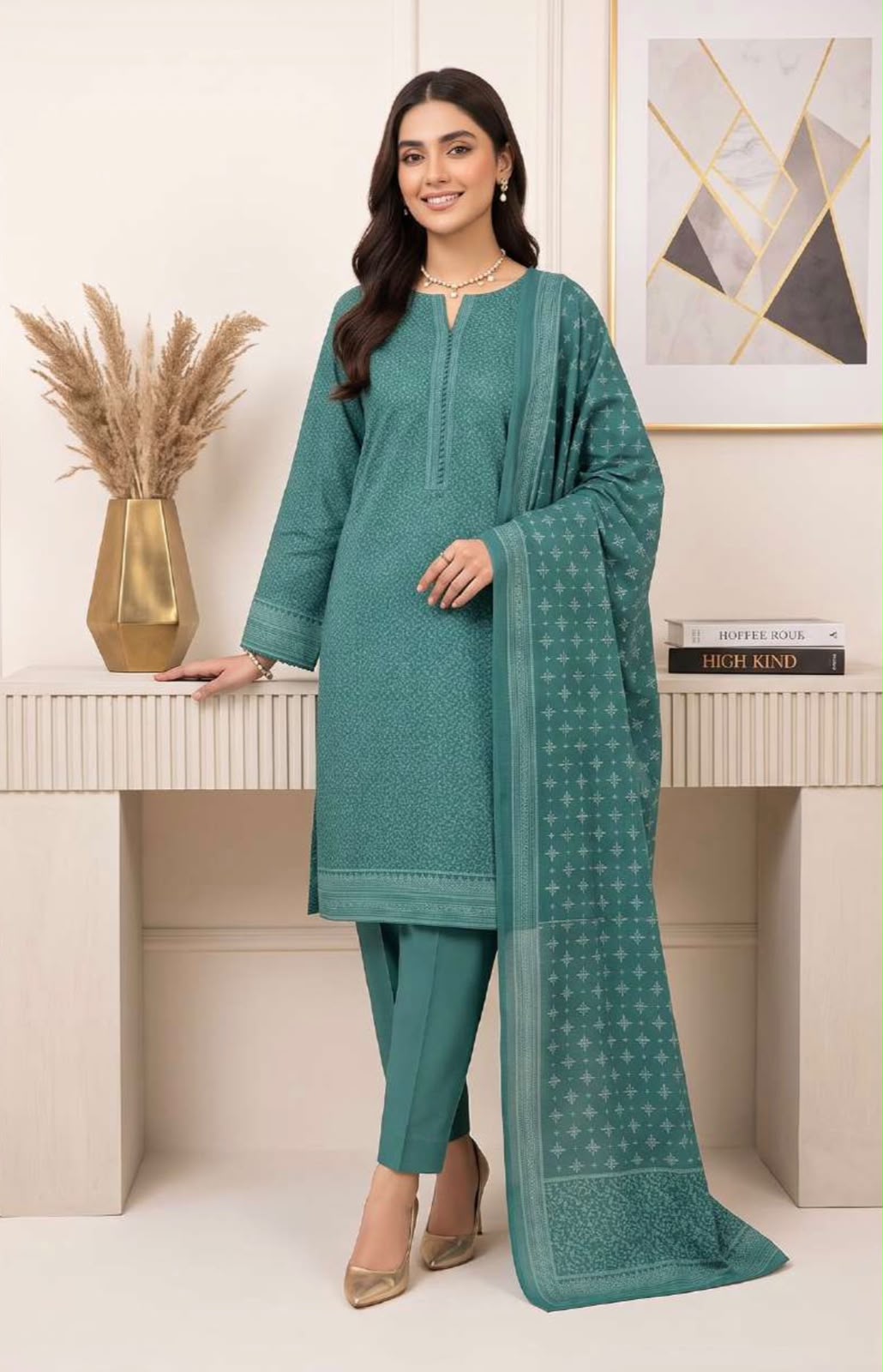 Printed Wool 3pc Suit