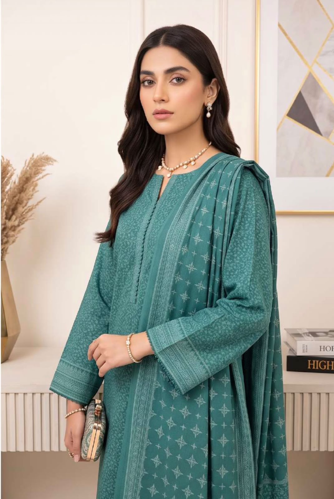 Printed Wool 3pc Suit