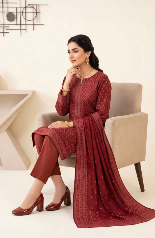 Printed Wool 3pc Suit