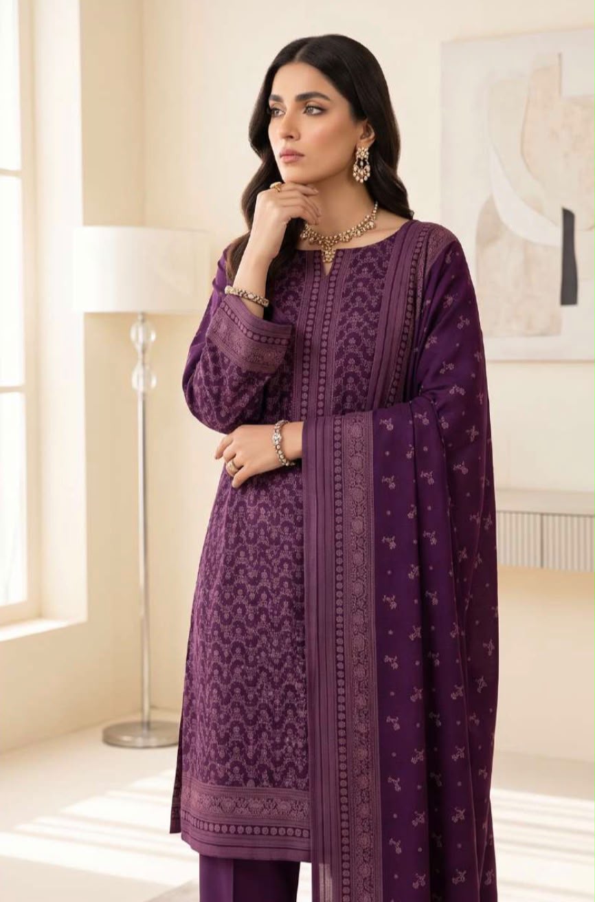 Printed Wool 3pc Suit
