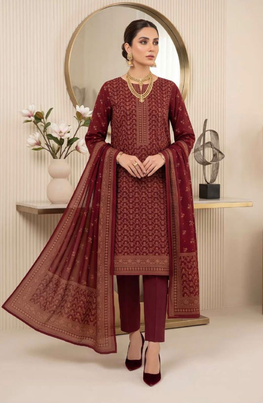 Printed Wool 3pc Suit
