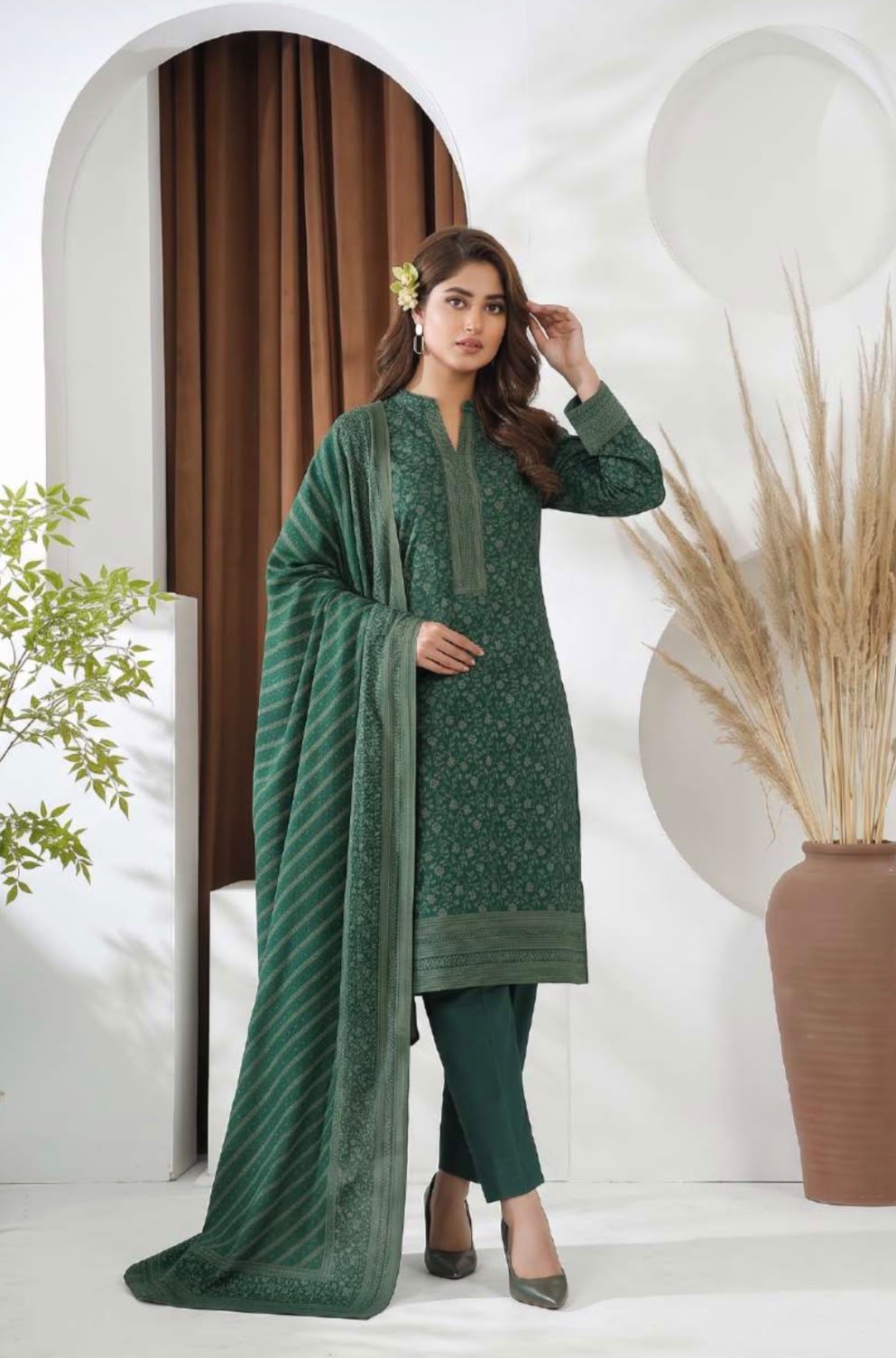 Printed Wool 3pc Suit
