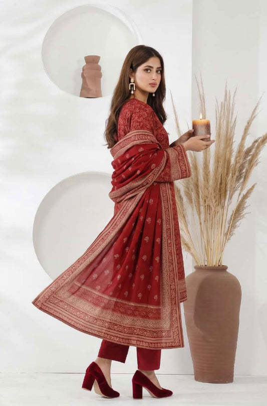 Printed Wool 3pc Suit