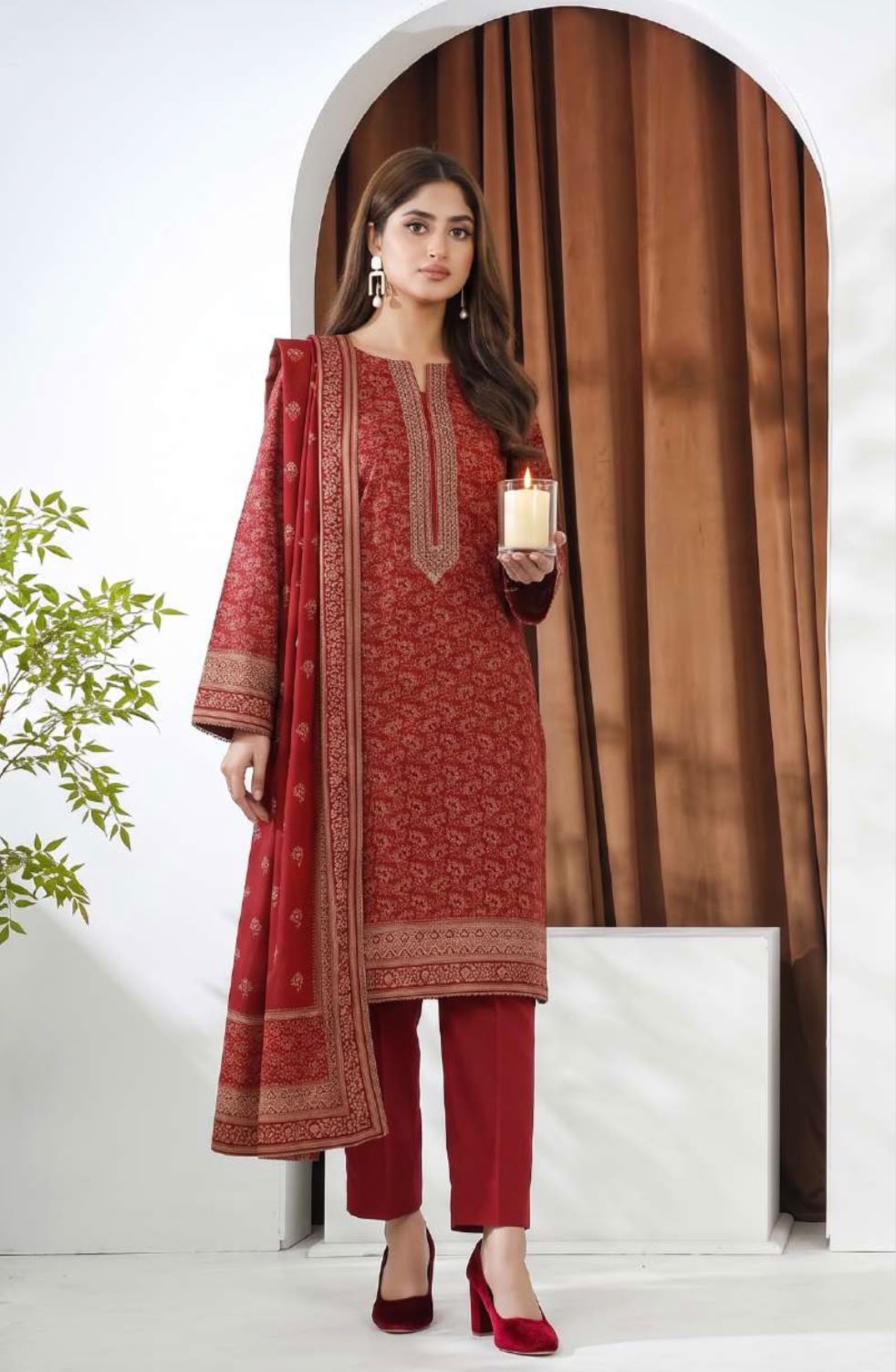Printed Wool 3pc Suit