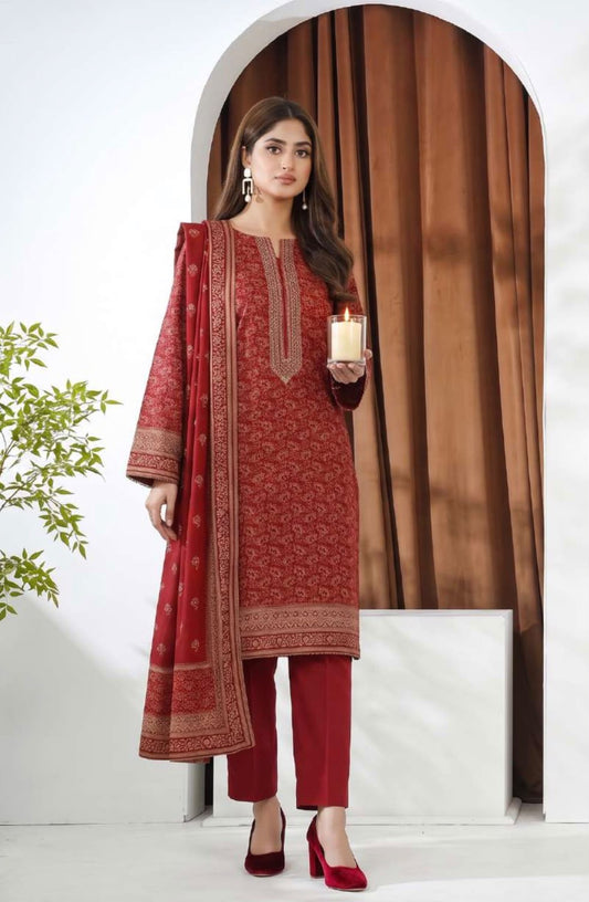 Printed Wool 3pc Suit