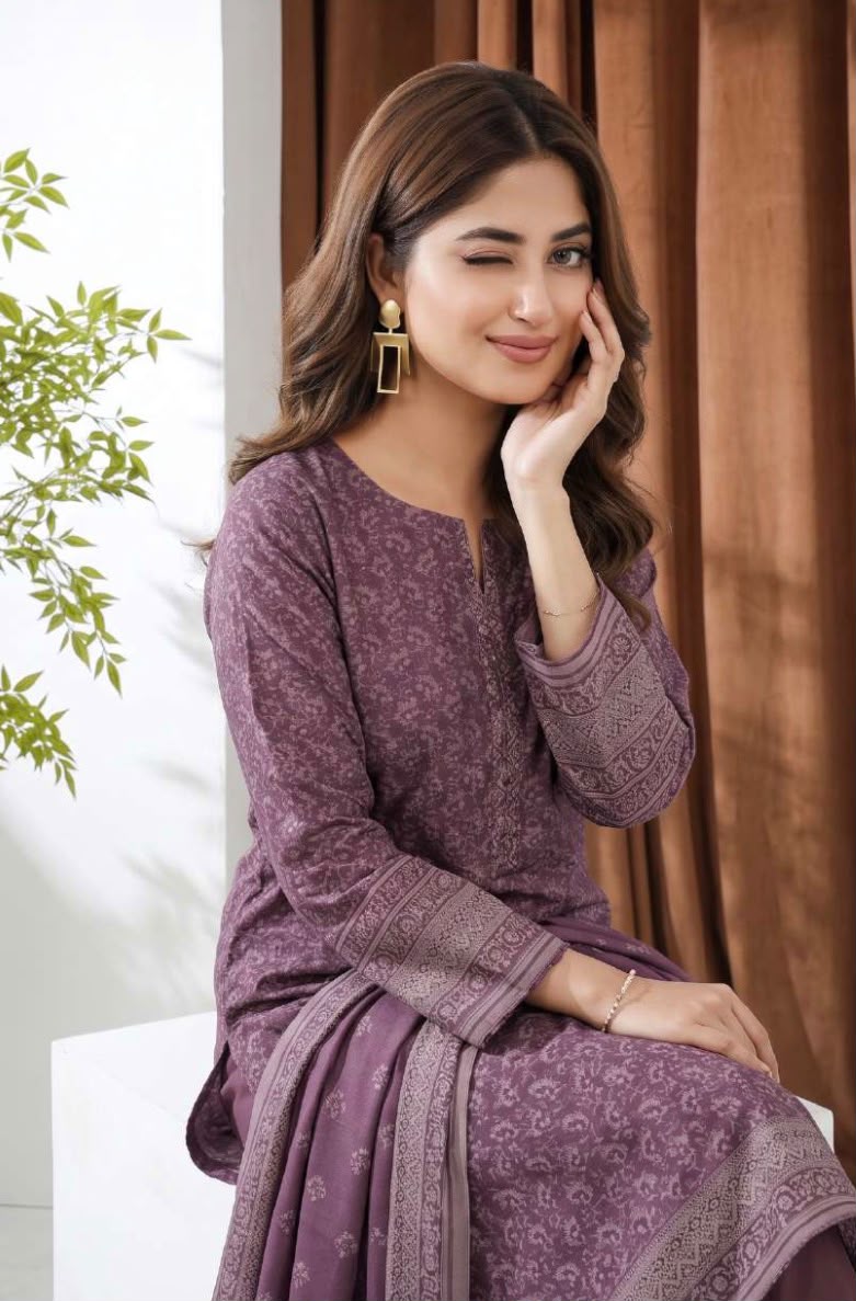 Printed Wool 3pc Suit