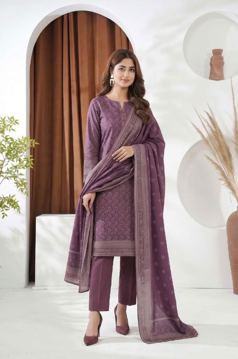 Printed Wool 3pc Suit