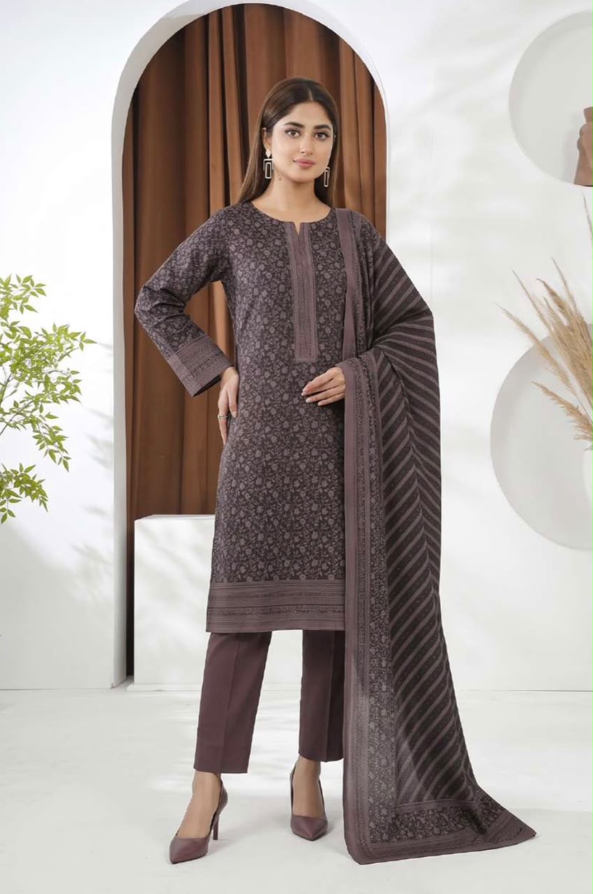 Printed Wool 3pc Suit