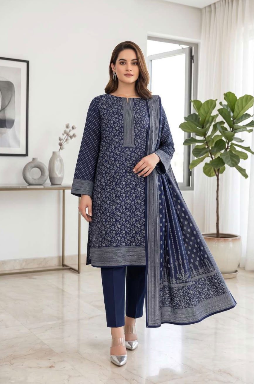 Printed wool 3pc Suit