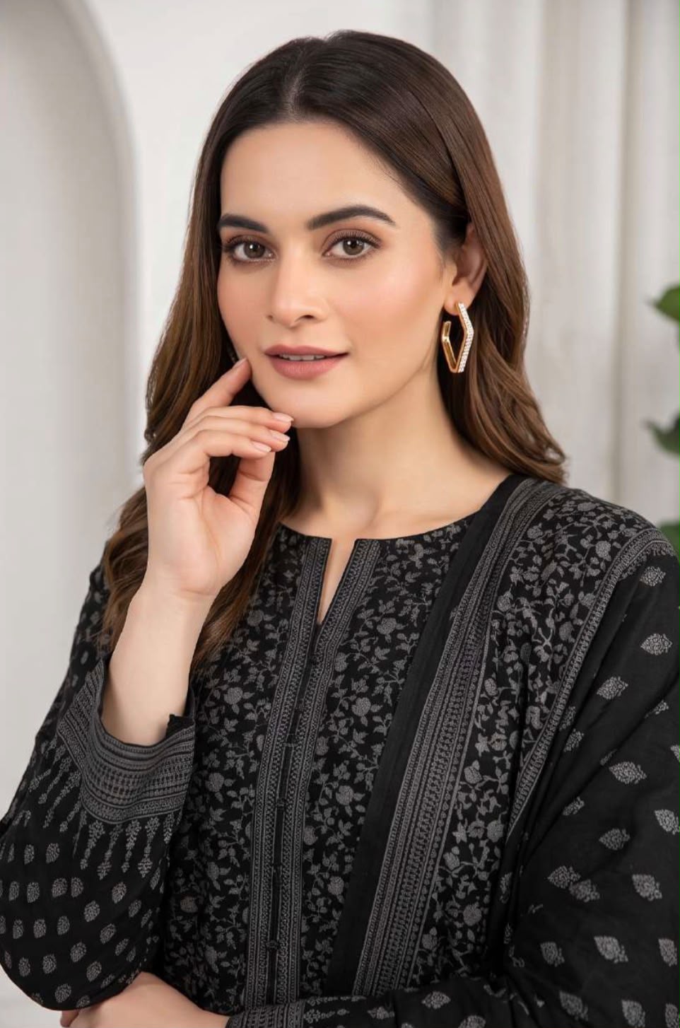 Printed Wool 3pc Suit