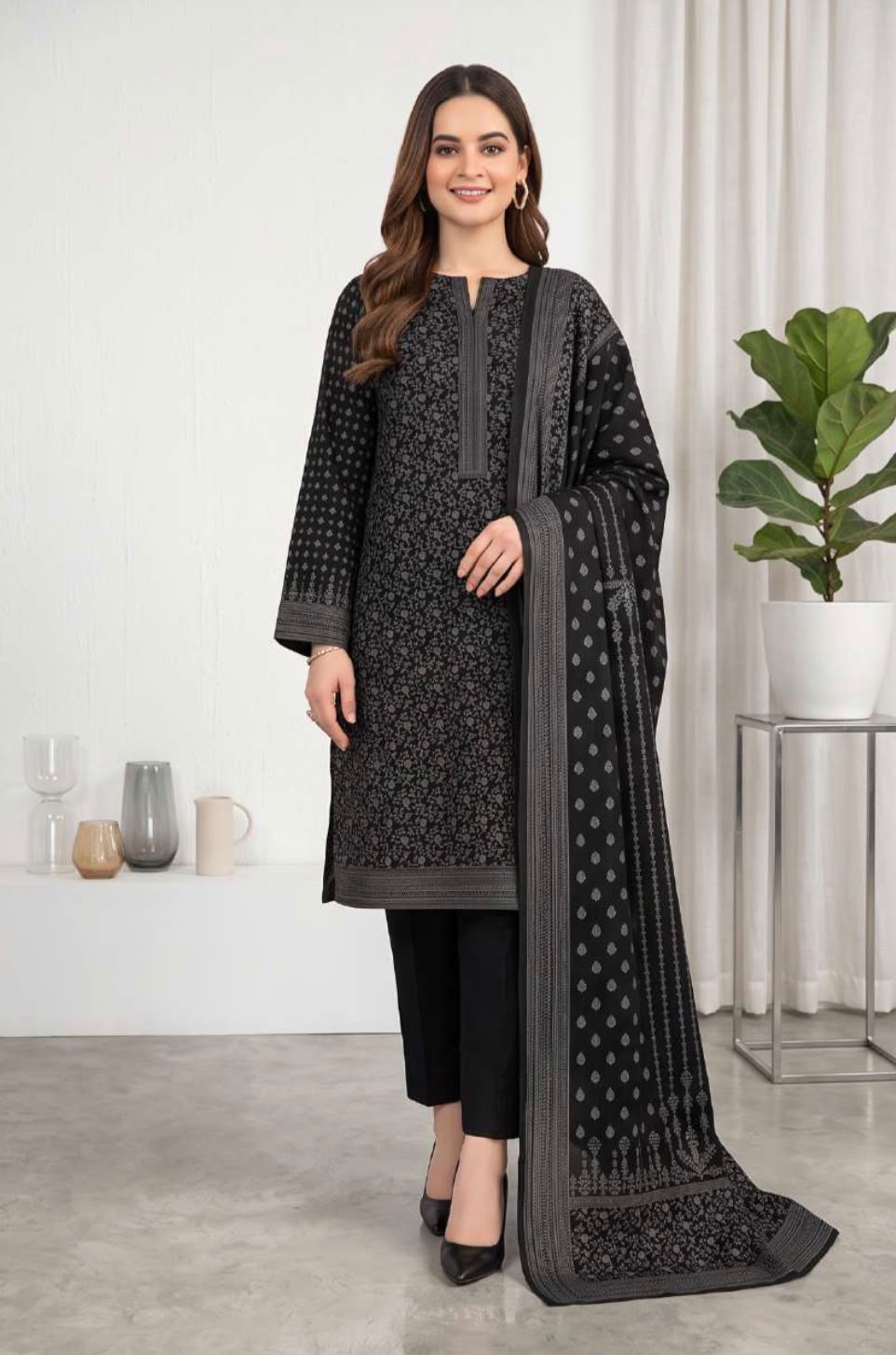 Printed Wool 3pc Suit