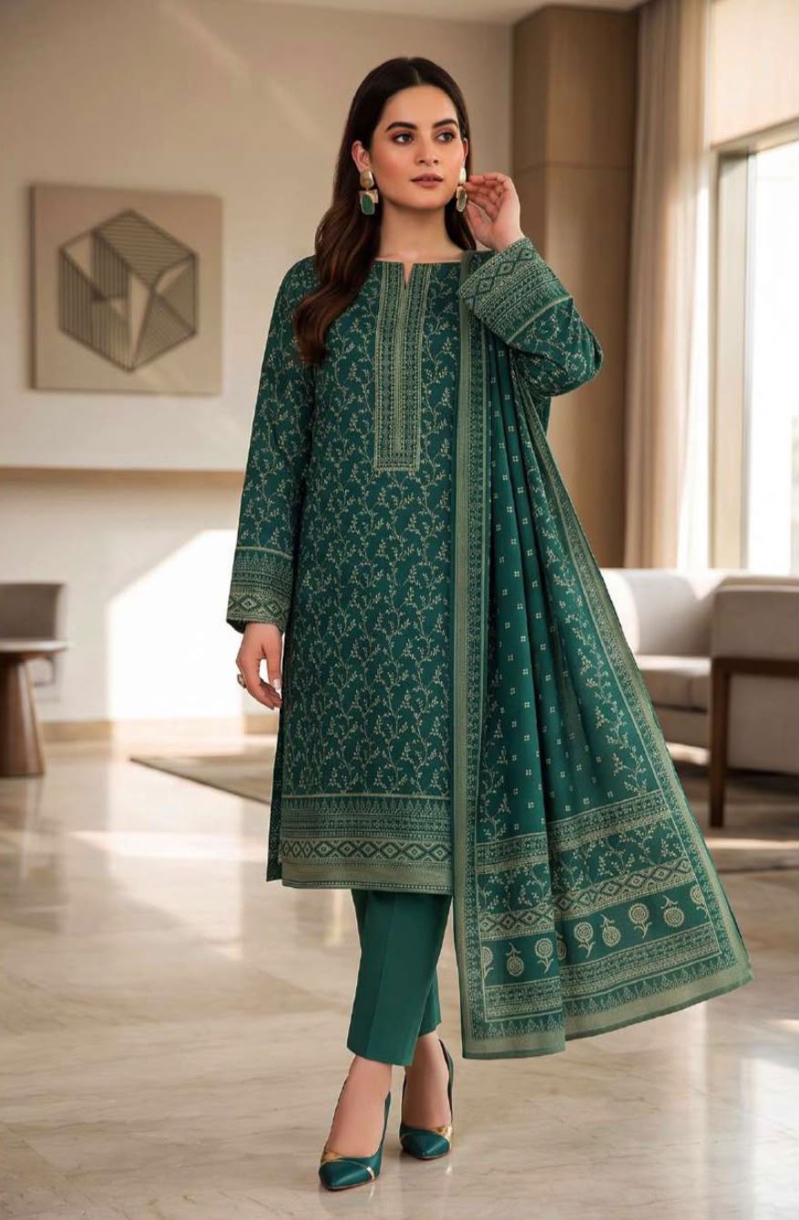 Printed Wool 3pc Suit