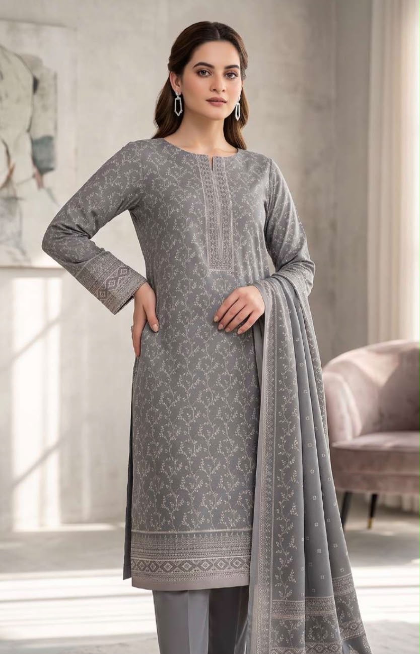 Printed Wool 3pc Suit