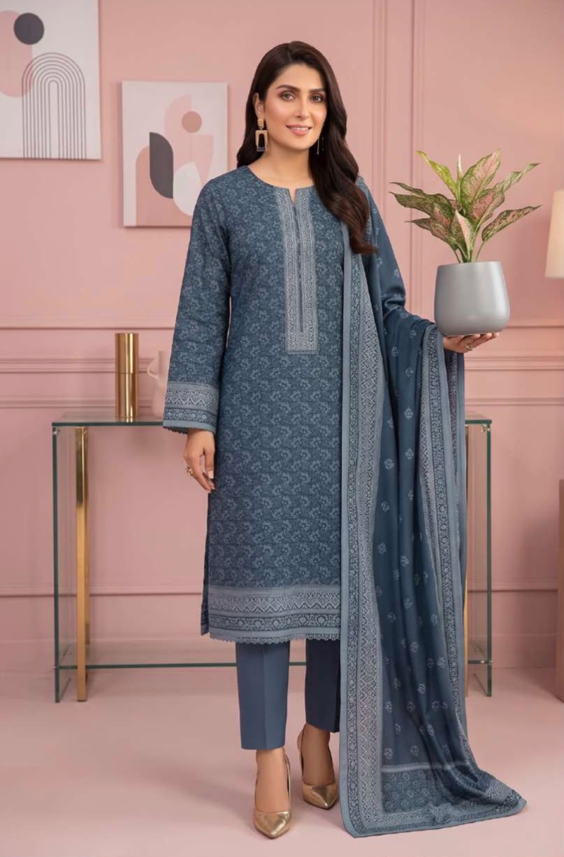 Printed Wool 3pc Suit