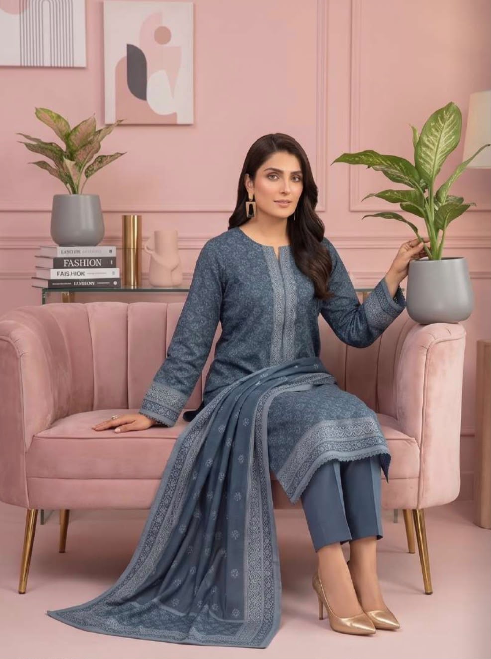 Printed Wool 3pc Suit