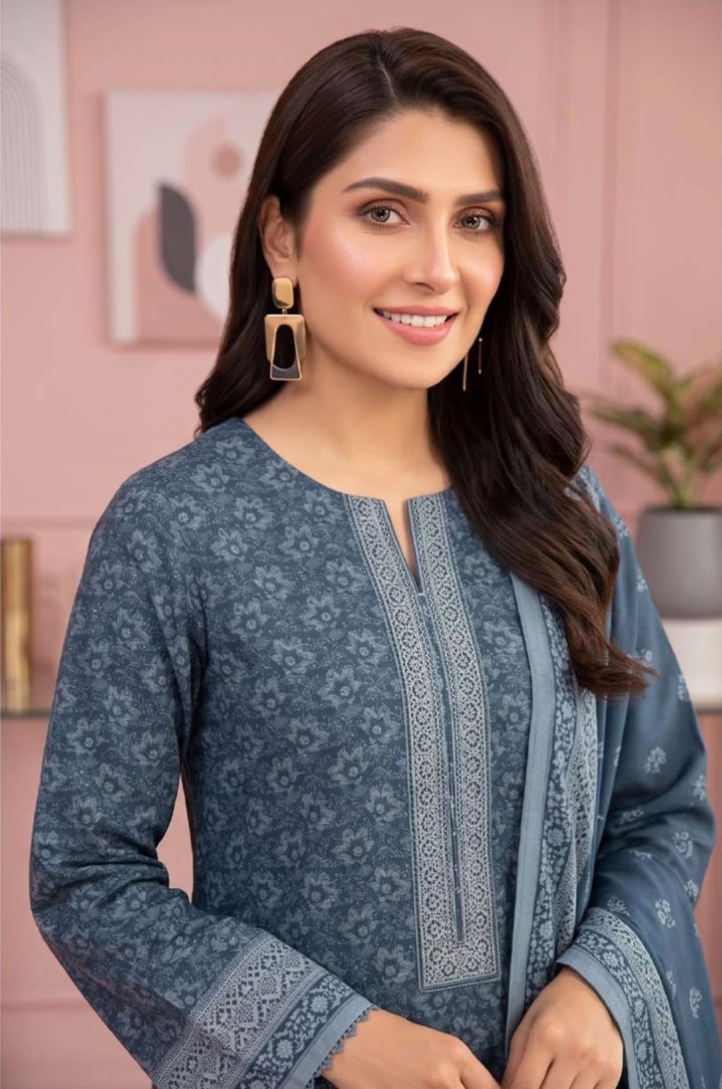 Printed Wool 3pc Suit