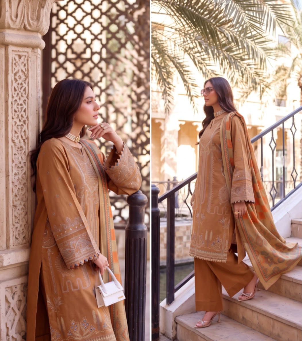 PEACH LEATHER - PASHMINA SHAWL