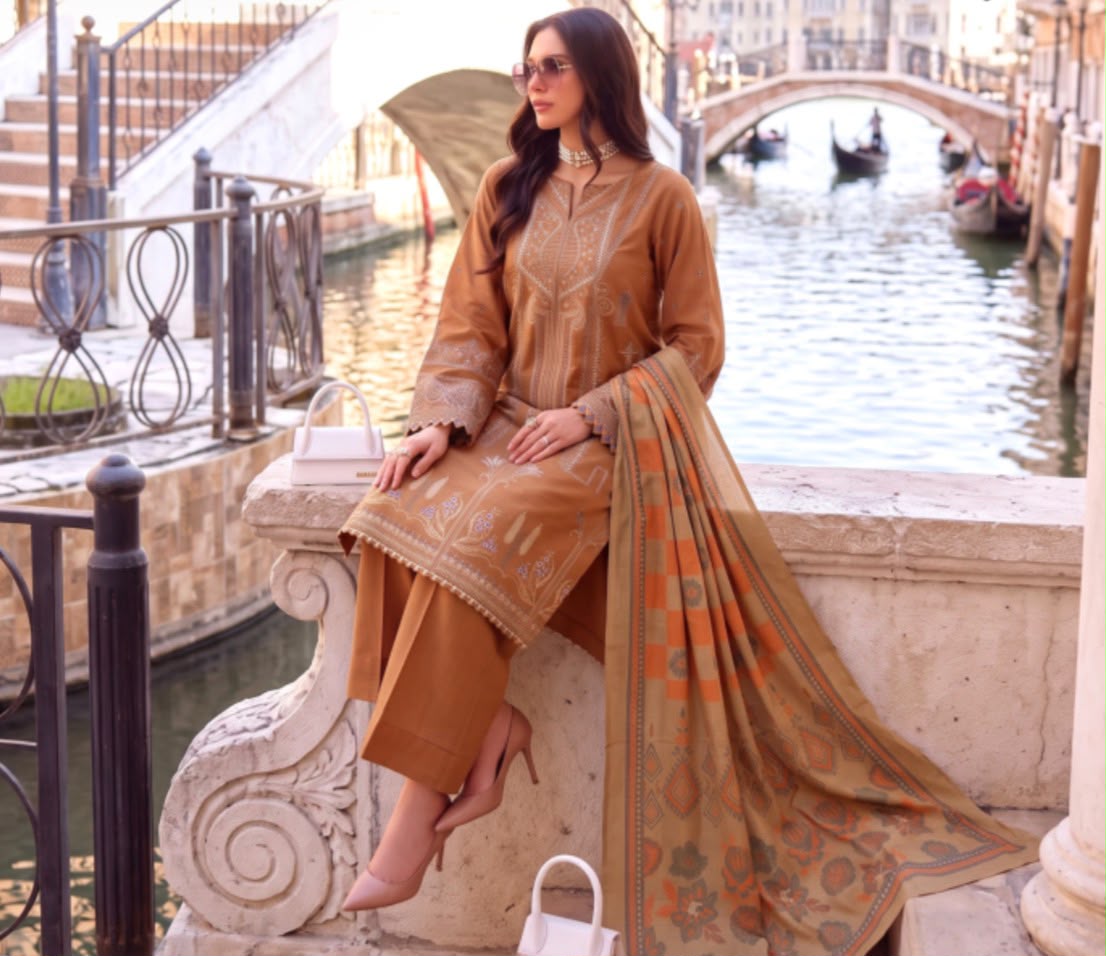 PEACH LEATHER - PASHMINA SHAWL