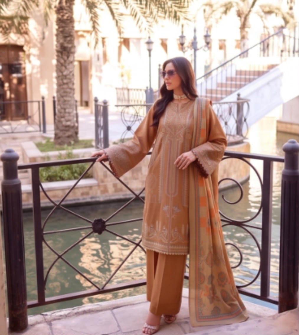 PEACH LEATHER - PASHMINA SHAWL