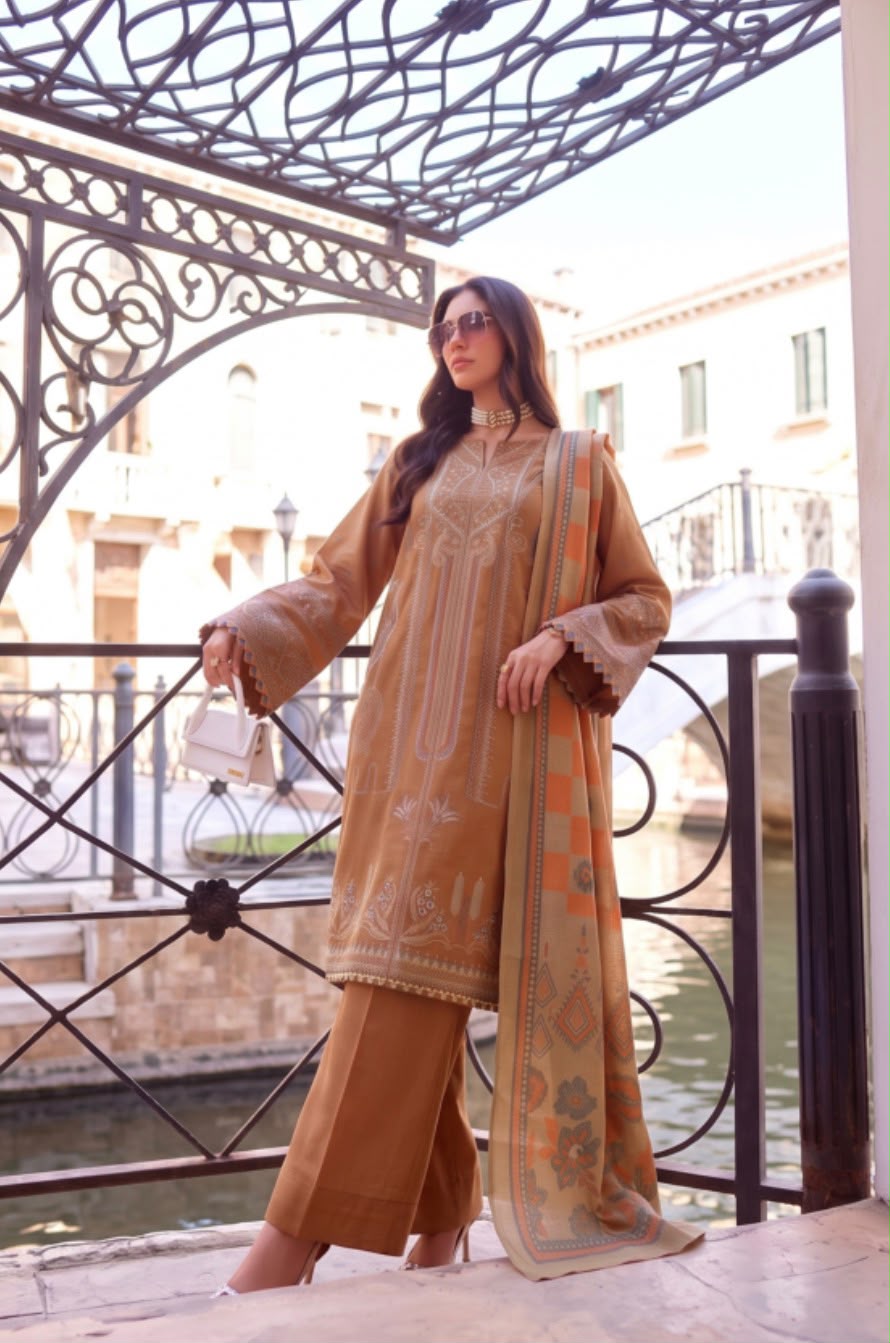 PEACH LEATHER - PASHMINA SHAWL
