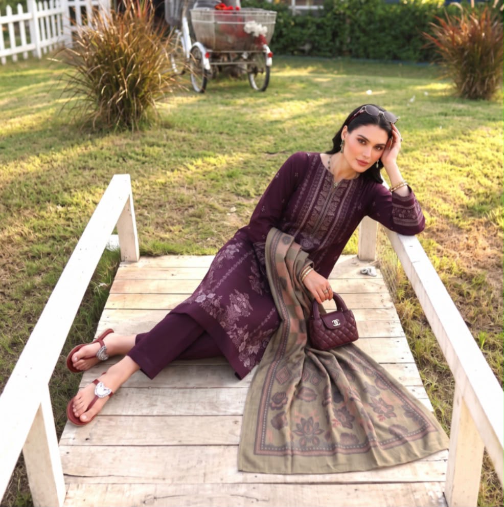 PEACH LEATHER - PASHMINA SHAWL
