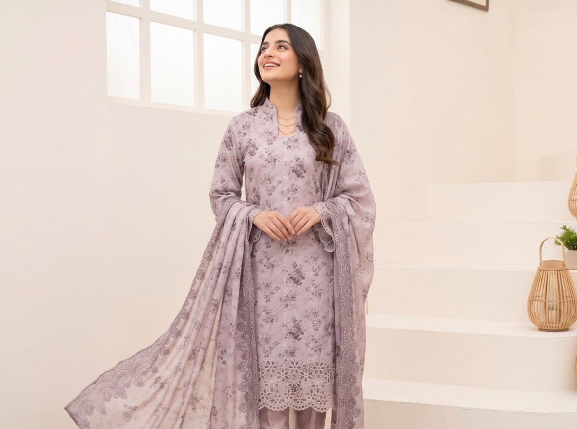 Embroidered Staple Linen 3pc Suit