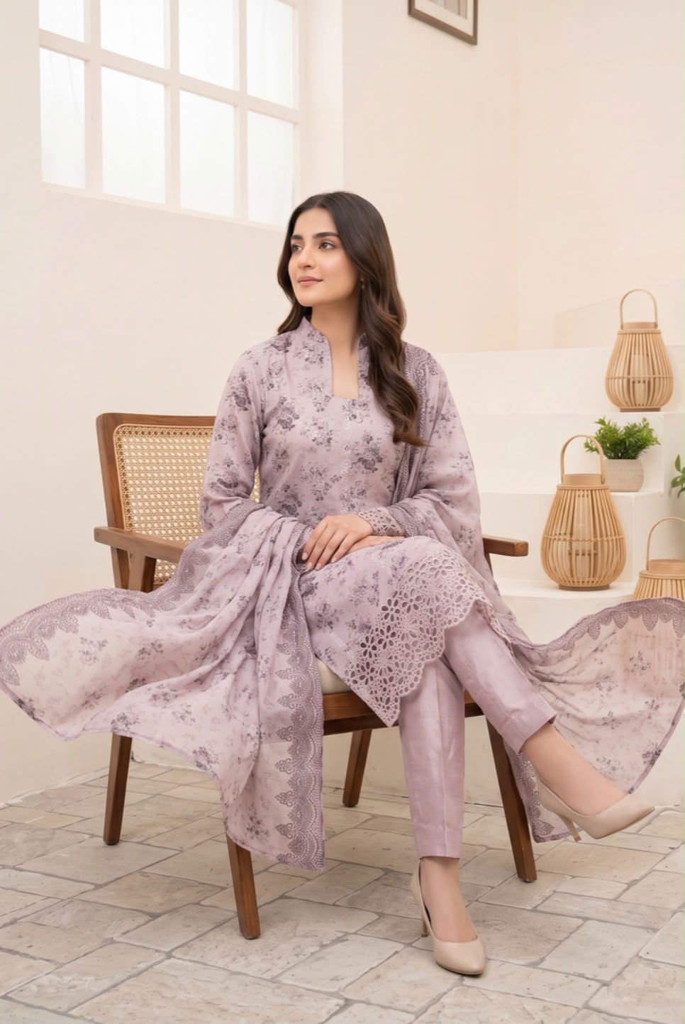 Embroidered Staple Linen 3pc Suit