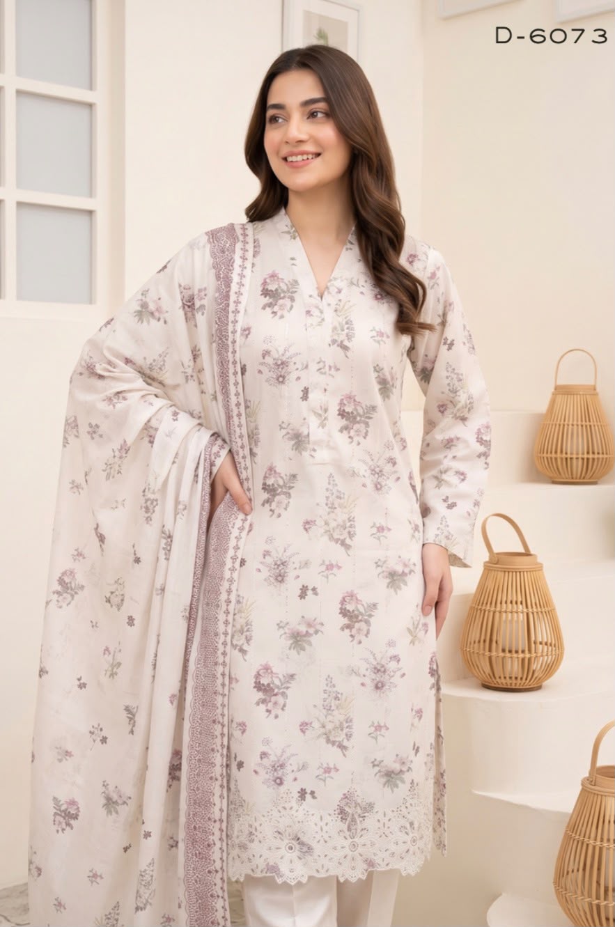 Embroidered Staple Linen 3pc Suit