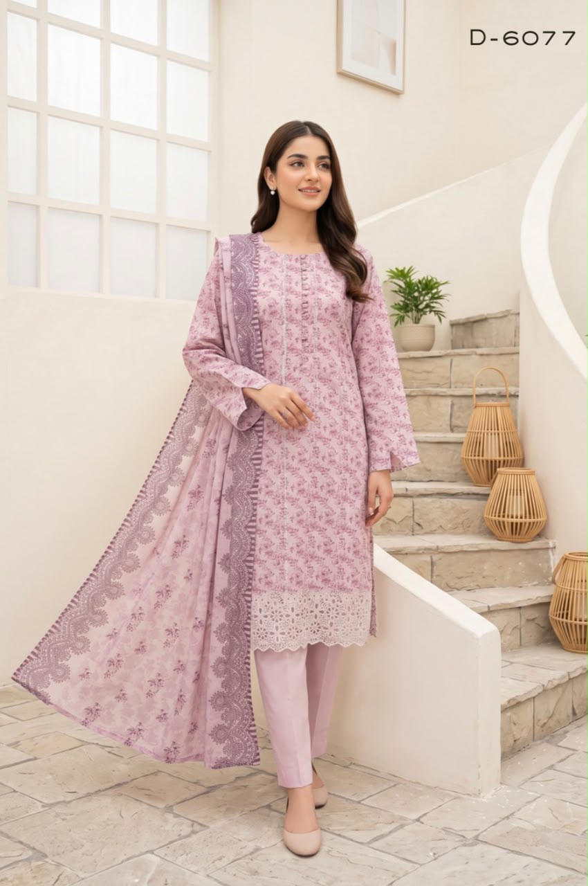 Embroidered Staple Linen 3pc Suit