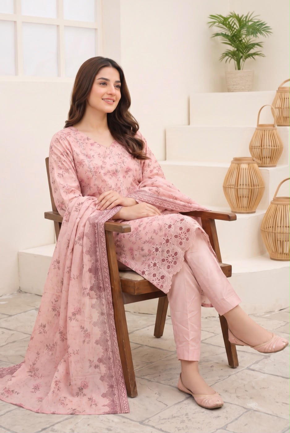 Embroidered Staple Linen 3pc Suit