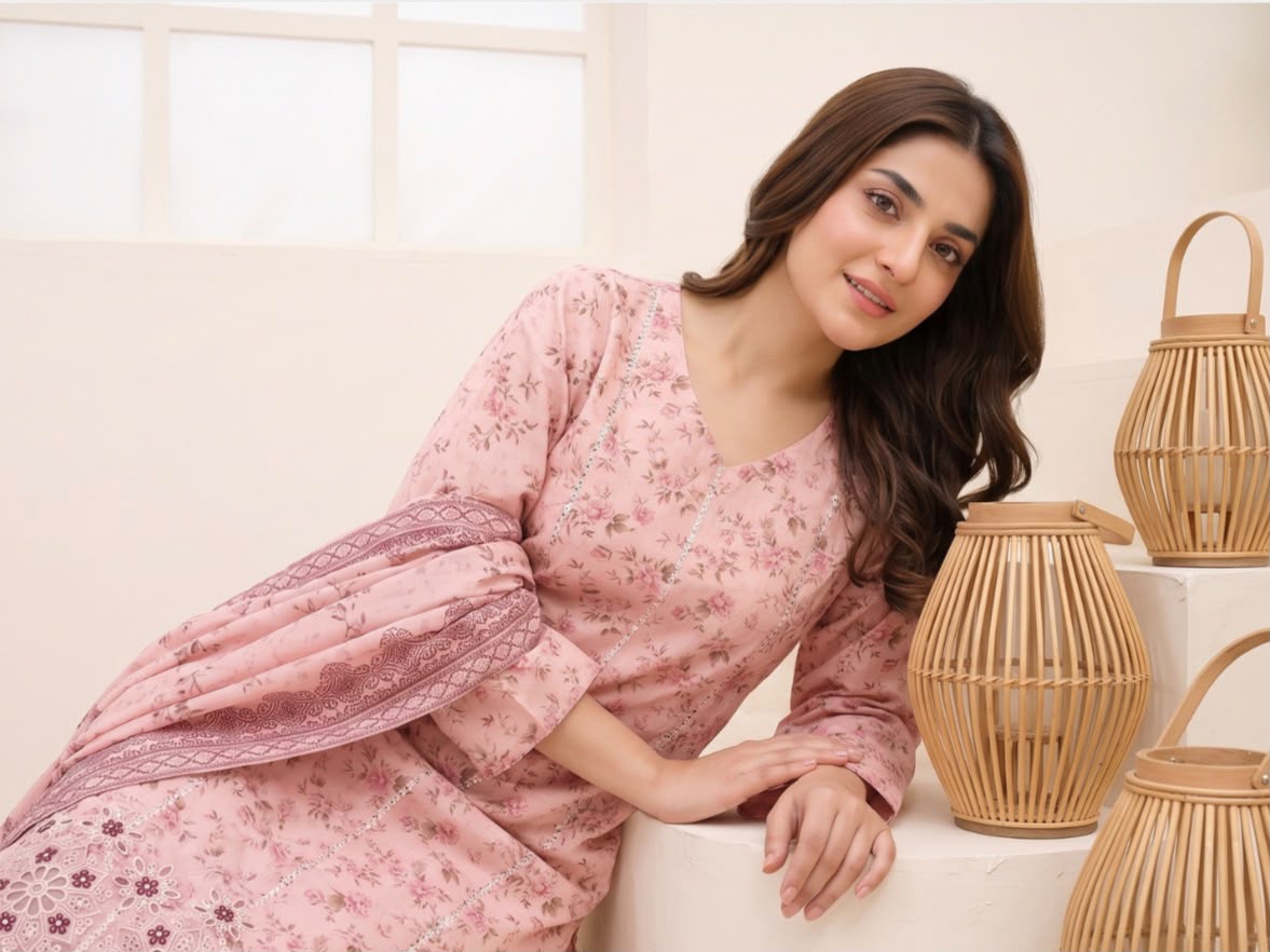 Embroidered Staple Linen 3pc Suit