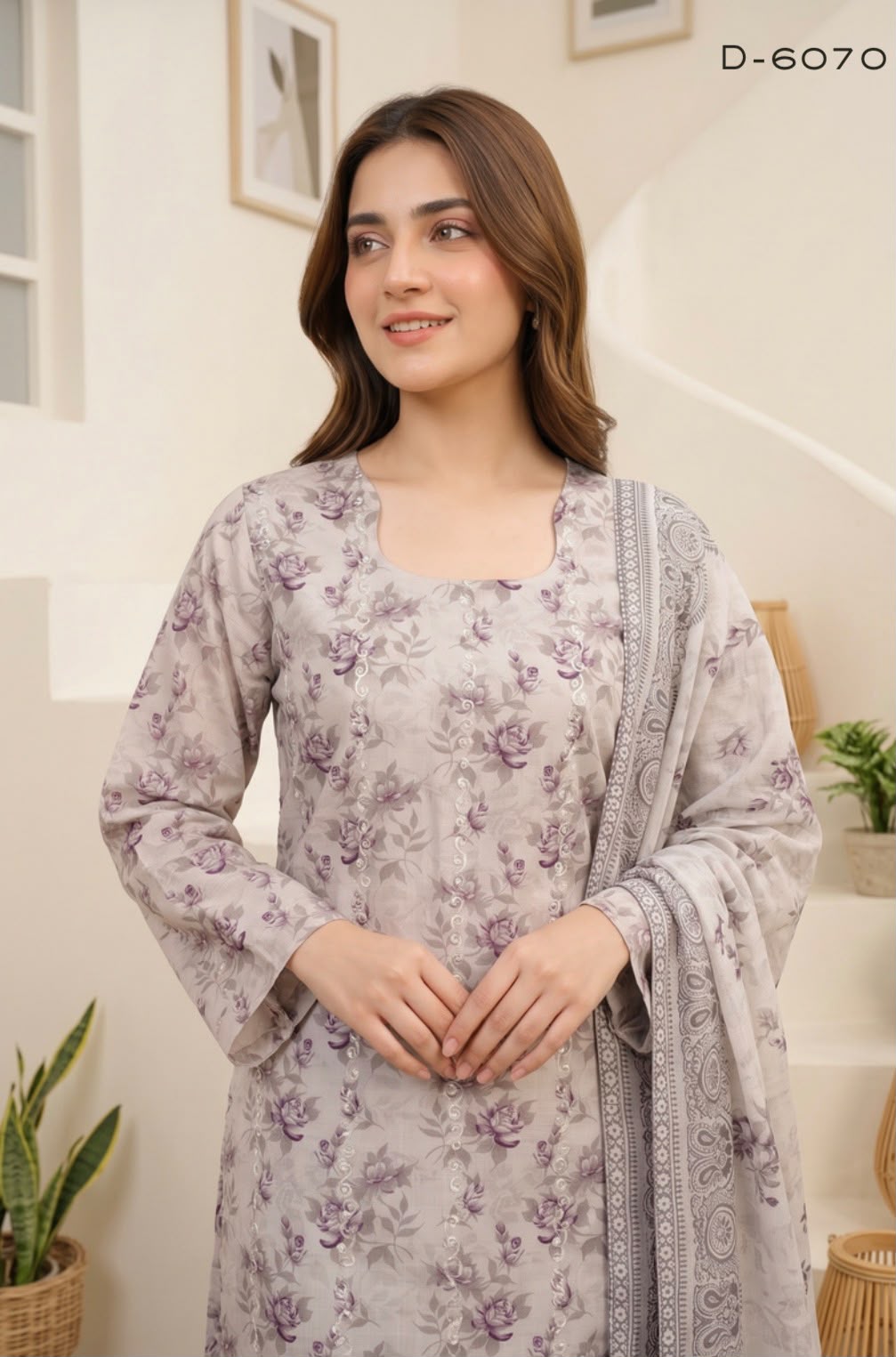 Embroidered Staple Linen 3pc Suit